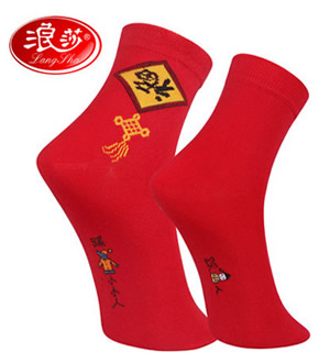 【新年赠品】福袜-大红色秋冬纯棉袜一双