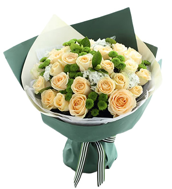 夏日恋曲-香槟玫瑰33枝