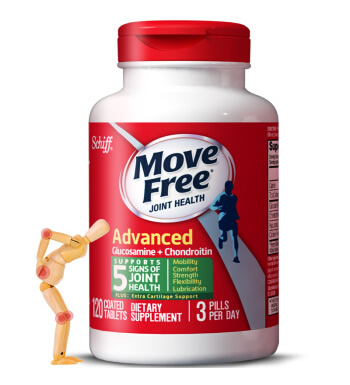Move Free 氨糖软骨素 关节灵120粒-美国进口,MSM缓痛配方,修护关节
