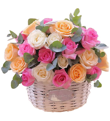 如花似玉-多种玫瑰花篮