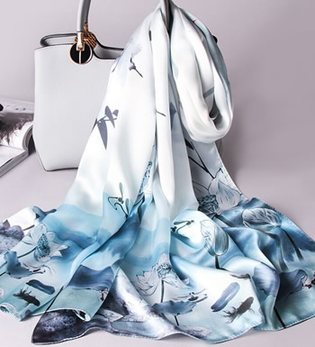 上海故事 真丝长巾-100%桑蚕丝丝巾 送精美礼盒