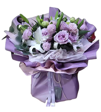 幸福绽放-紫色海洋之歌+白百合