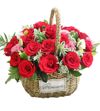 浓浓的爱-红玫瑰花篮