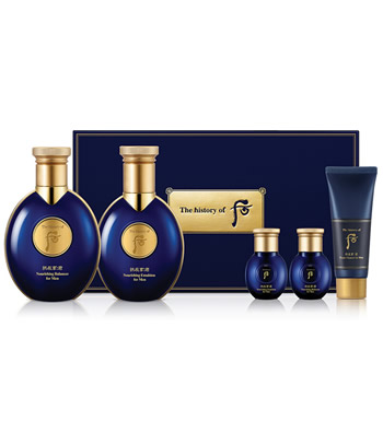 后Whoo 男士护肤品套装-滋养液+滋养乳+洁面+旅行套装