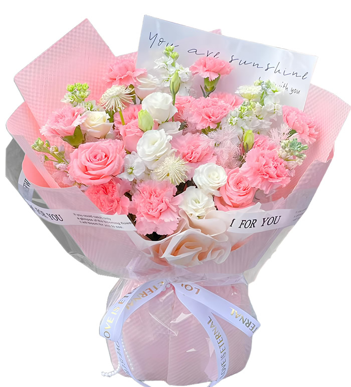 时光不老-康乃馨 玫瑰花束