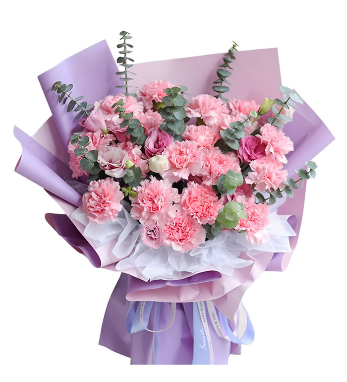 温柔妈妈-粉色康乃馨 桔梗