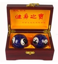 景泰蓝福寿健身球 保定铁球 - 空心铃音保健球，不退色，不生锈