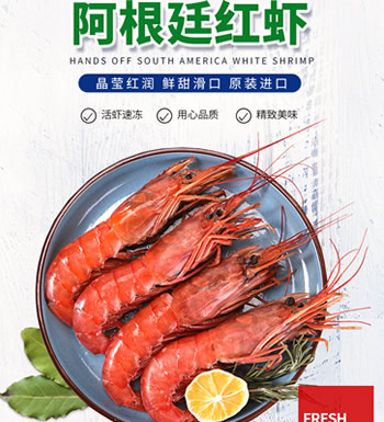 阿根廷红虾 4斤-新鲜冷冻特大海虾 18-20cm每只