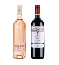 双支葡萄酒组合 - 红葡萄酒+桃红葡萄酒