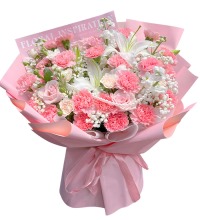 爱的花礼 - 粉色康乃馨 白百合
