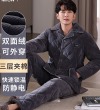 冬季男士加绒加厚睡衣 - 三层夹棉
