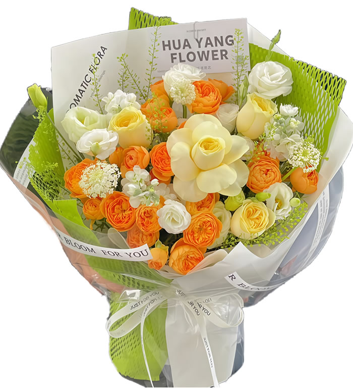 明媚时光-奶油杯，果汁阳台玫瑰花束