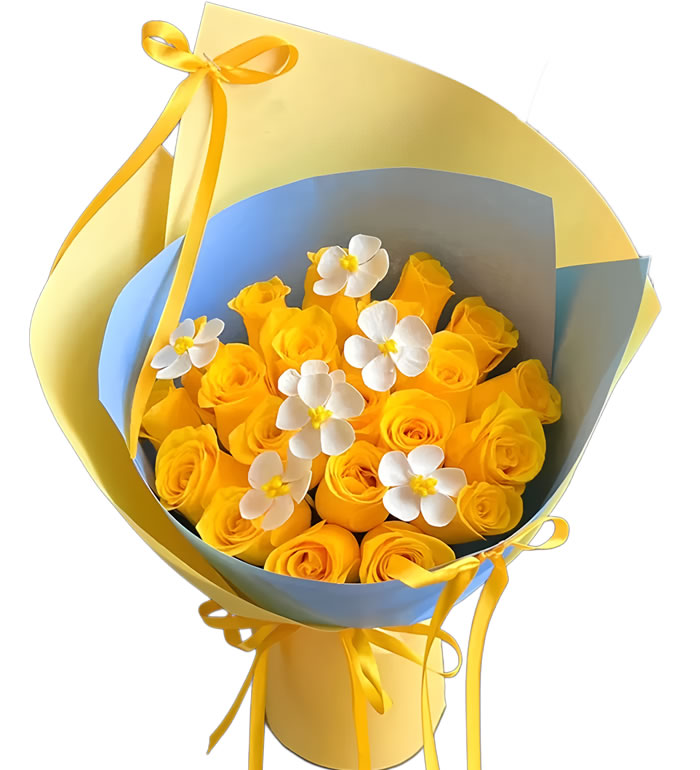 盛夏的浪漫-黄玫瑰花束