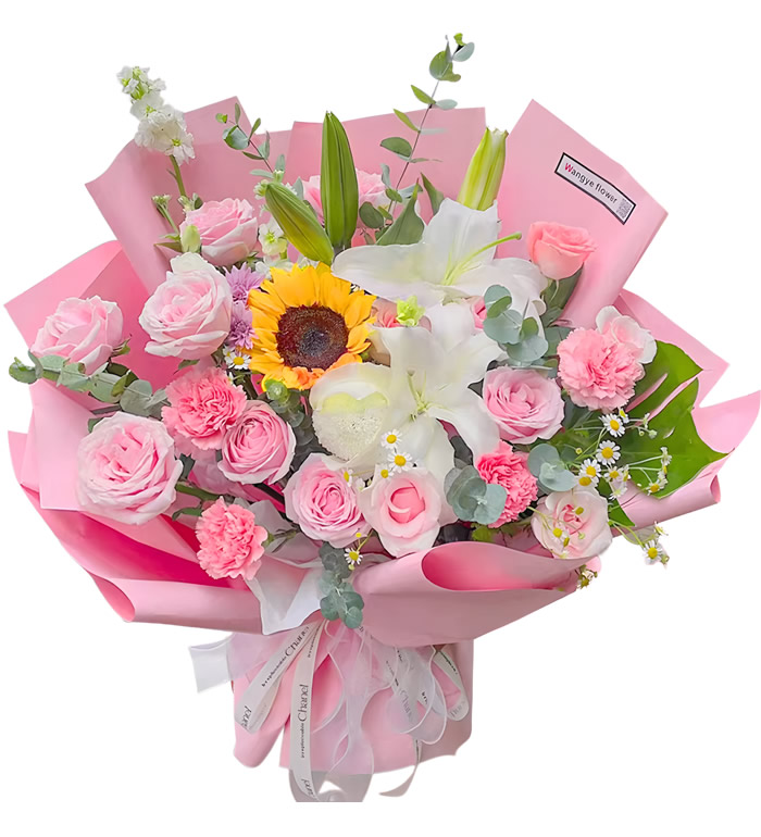 温暖陪伴-康乃馨玫瑰花束