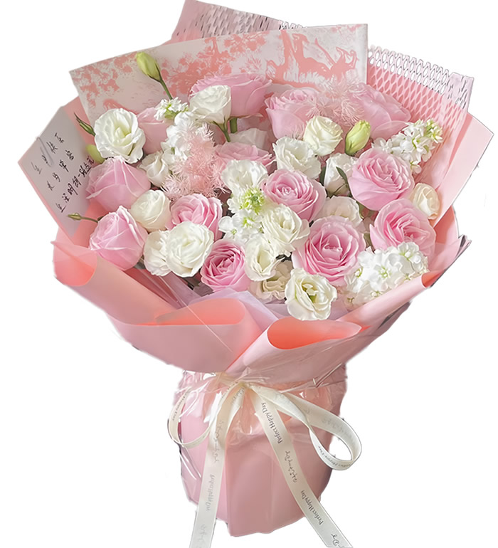 心动-玫瑰桔梗花束