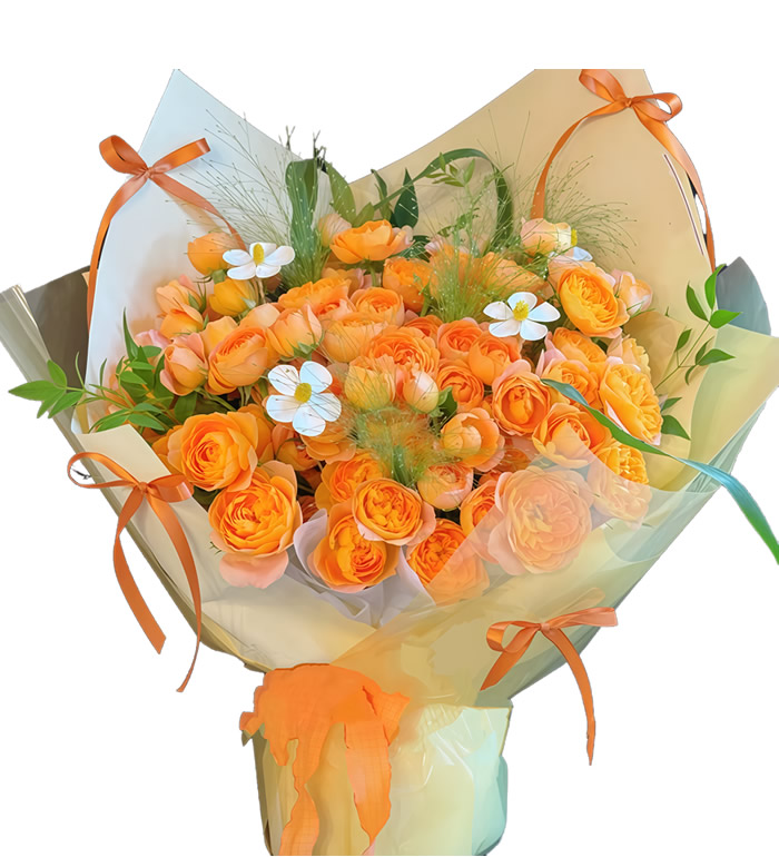 诗情画意-果汁阳台玫瑰花束