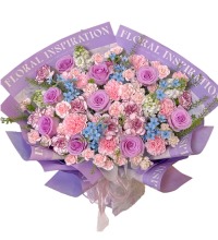 一路生花 - 玫瑰康乃馨混合花束