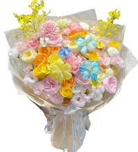 花开有时 - 玫瑰康乃馨郁金香混合花束