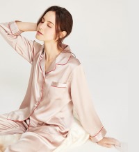 真丝睡衣 长袖两件套 - 100%桑蚕丝