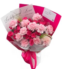 美人如玉 - 康乃馨玫瑰花束